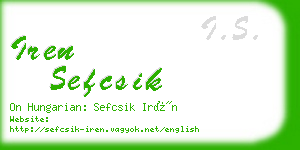 iren sefcsik business card